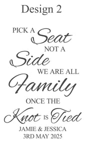 Pick A Seat Sign Vinyl / Decal